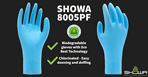 SHOWA SHOWA N-Dex 8005PF Disposable Nitrile Glove, Powder Free, X-Large (Pack of 50)