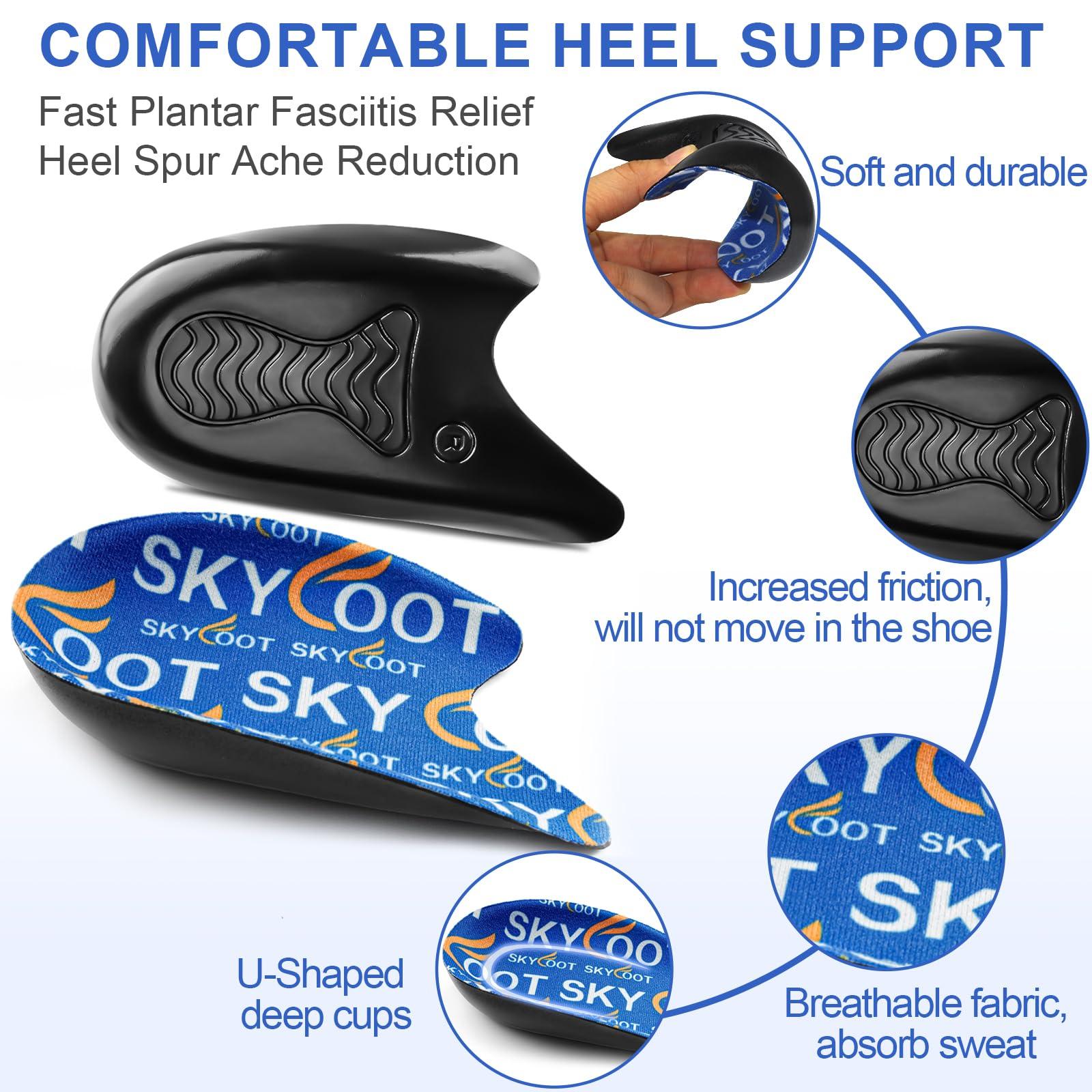 Skyfoot Skyfoot Heel Cups for Achilles Tendonitis, Heel Bone Spurs, Orthotic Inserts for Achilles Tendon Support, Heel Cushions for Heel Pain Relief for Women and Men (Small)