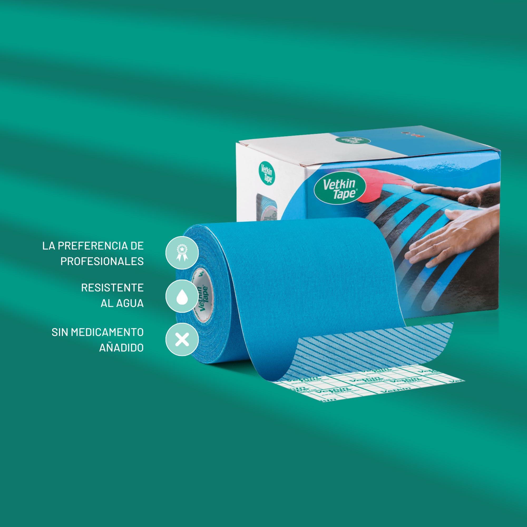 VETKIN VetkinTape Veterinary Kinesiology Tape Blue | kinesiology Tape For Horses & Dogs | Equine & Canine Kinesiotape | Latex Free and TV Quality Mark Certified Ktape | 4 inch | Pack of 1 Roll