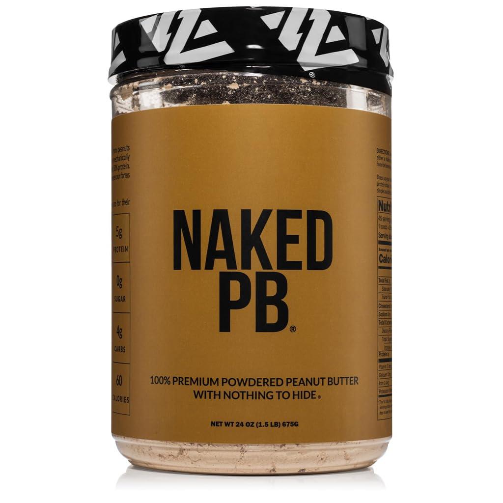 Naked Nutrition 1.5 LB Powdered Peanut Butter from US Farms Bulk, Only 1 Ingredient - Roasted Peanuts, Vegan, No Additives, Preservative Free, No Salt, No Sugar - 45 Servings - NAKED PB