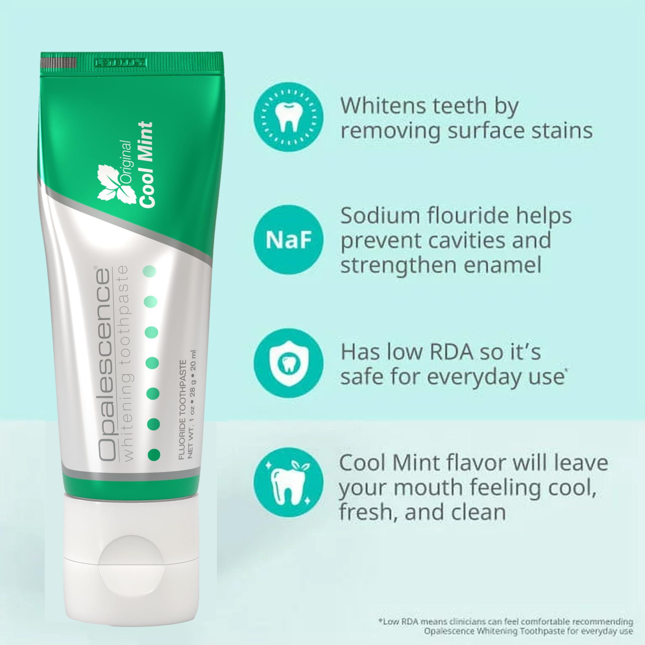 Opalescence Opalescence Whitening Toothpaste Travel Size 1 Ounce (2 Pack) Fluoride Teeth Whitening Toothpaste, Mint Flavor 402-2