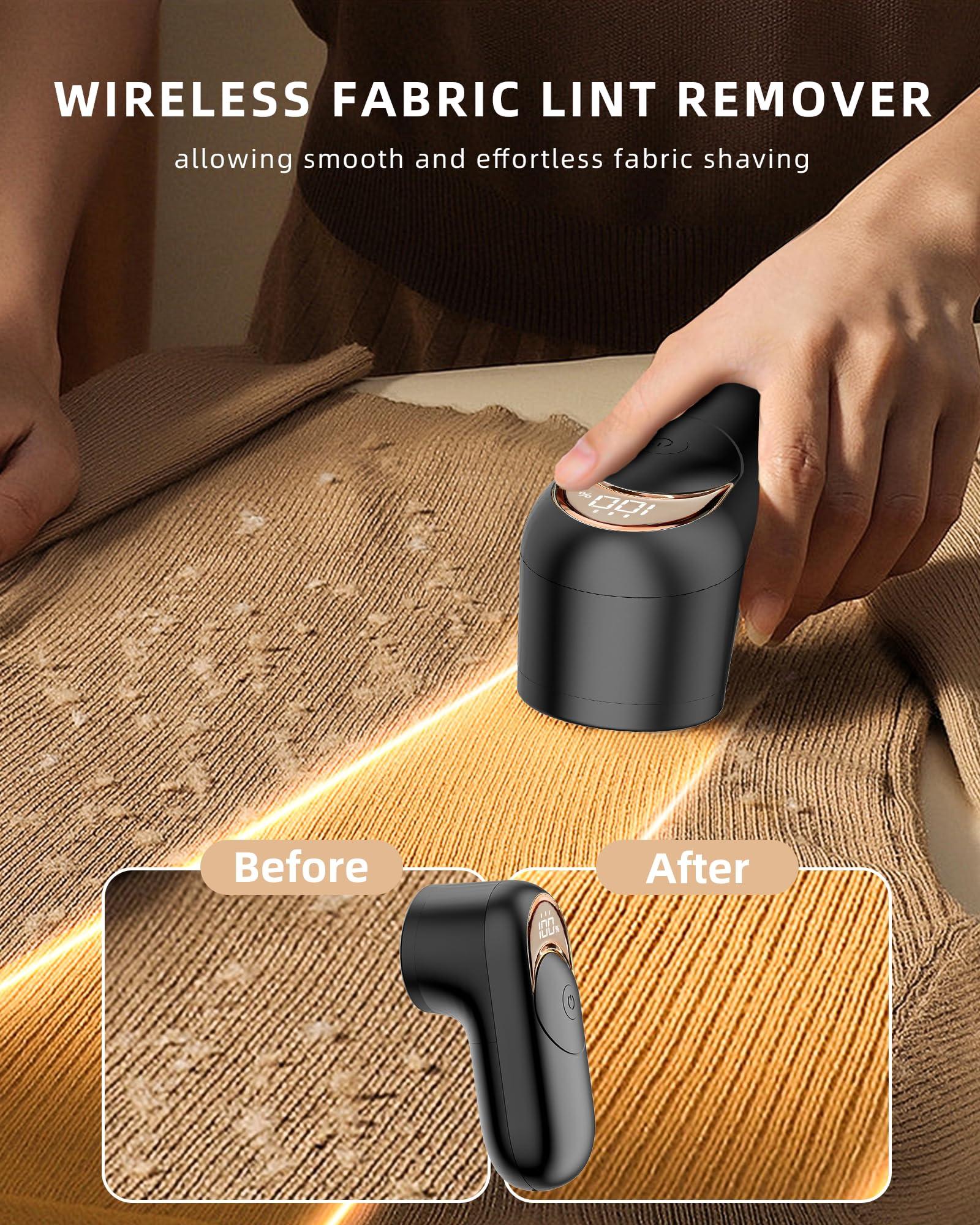 KIDEE Fabric Shaver Lint Remover, Rechargeable Lint Shaver with 6-Leaf Blades, Sweater Defuzzer, Quickly Remove Fuzz Lint Balls for Clothes, Sweater, Couch, Blanket, Curtain, Wool, Cashmere