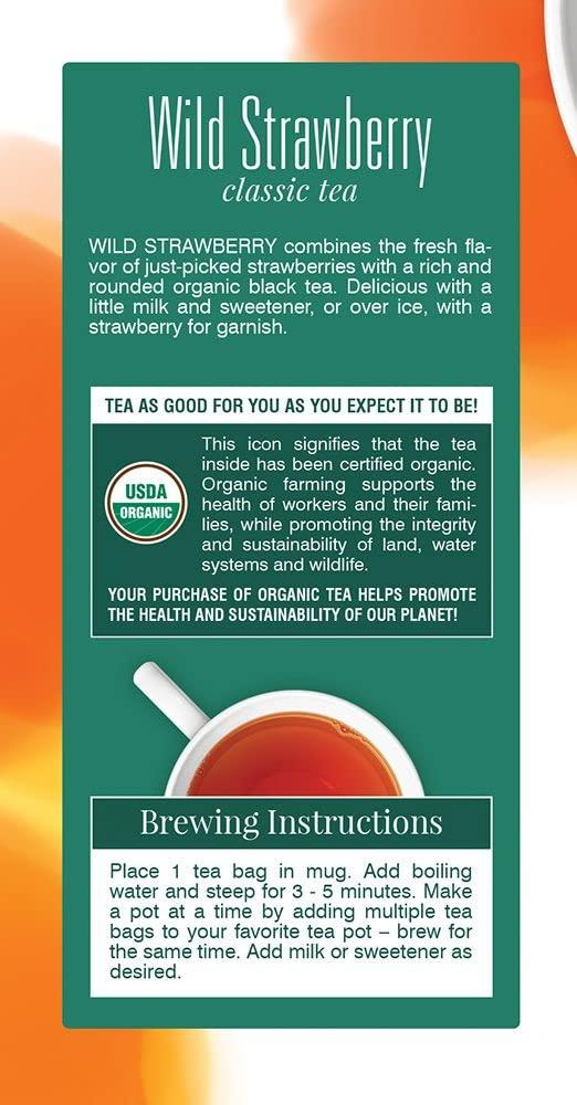 Davidson\'s Tea Davidson\'s Organics, Wild Strawberry, 25-count Tea Bags, Pack of 6