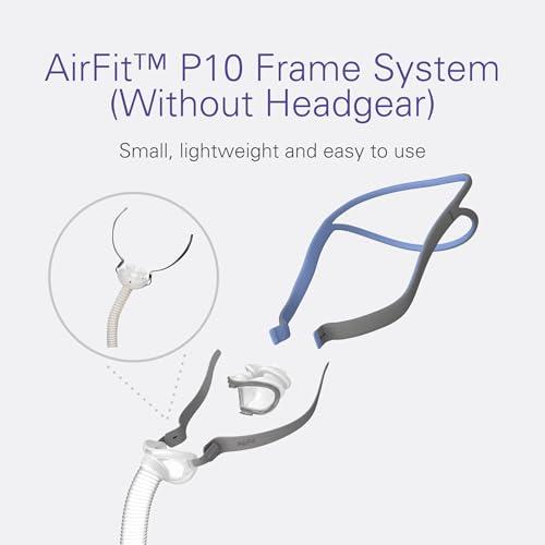 ResMed ResMed AirFit P10 Frame System - Replacement CPAP Frame System with Nasal Pillows Cushion - Headgear Not Included - Small