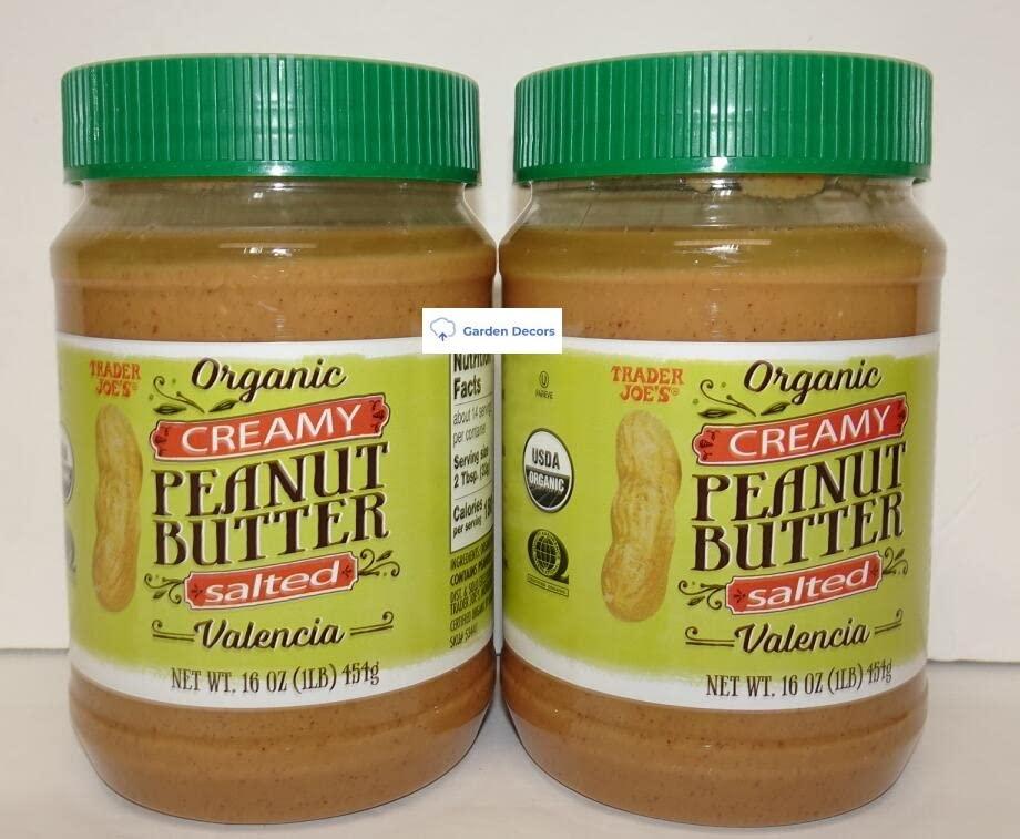 Trader Joe's2 Trader Joe's2 Joe’s Organic Creamy Peanut Butter Valencia Salted 16oz 454g (Two Bottles)