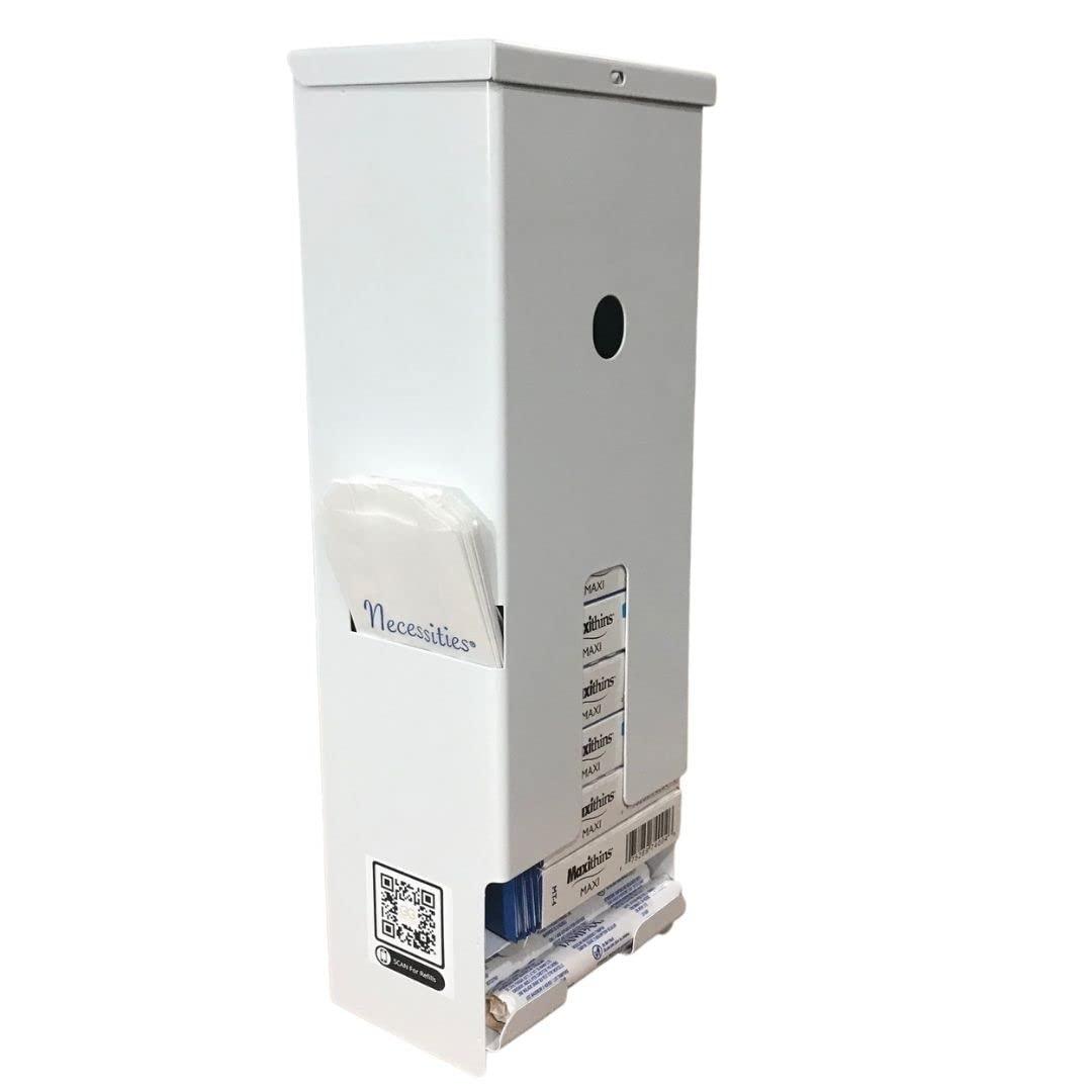GG Golden Group INTERNATIONAL Sanitary Napkin and Tampon Dispenser Prefilled Free Vending White Metal