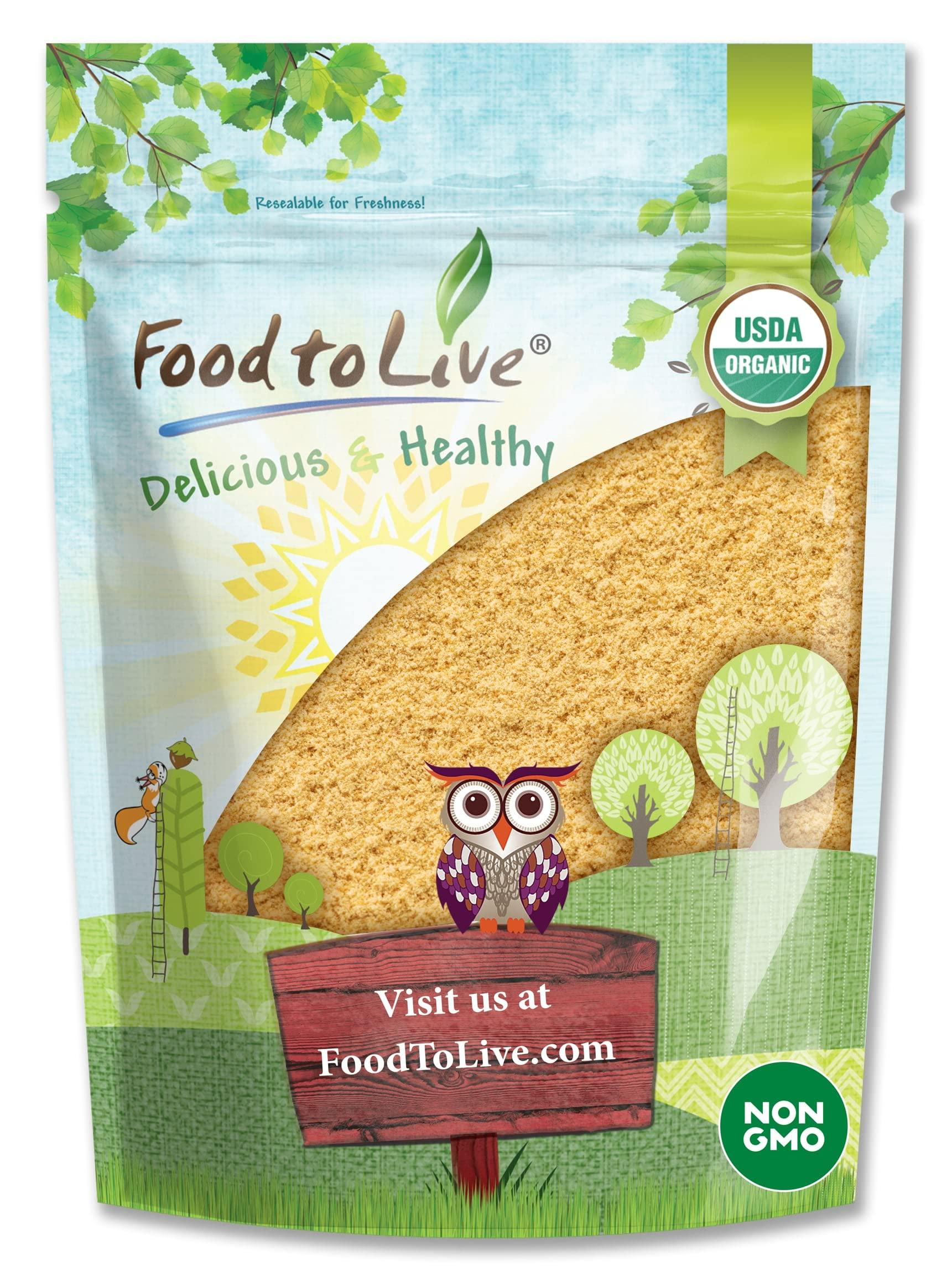 Food to Live Food to Live Organic Golden Flaxseed Meal, 8 Ounces Cold-Milled Flax Seeds. Non-GMO, Raw, Kosher, Vegan Bulk. Rich in Omega-3, and Dietary Fiber. Vegan Egg Substitute. Great for Baking