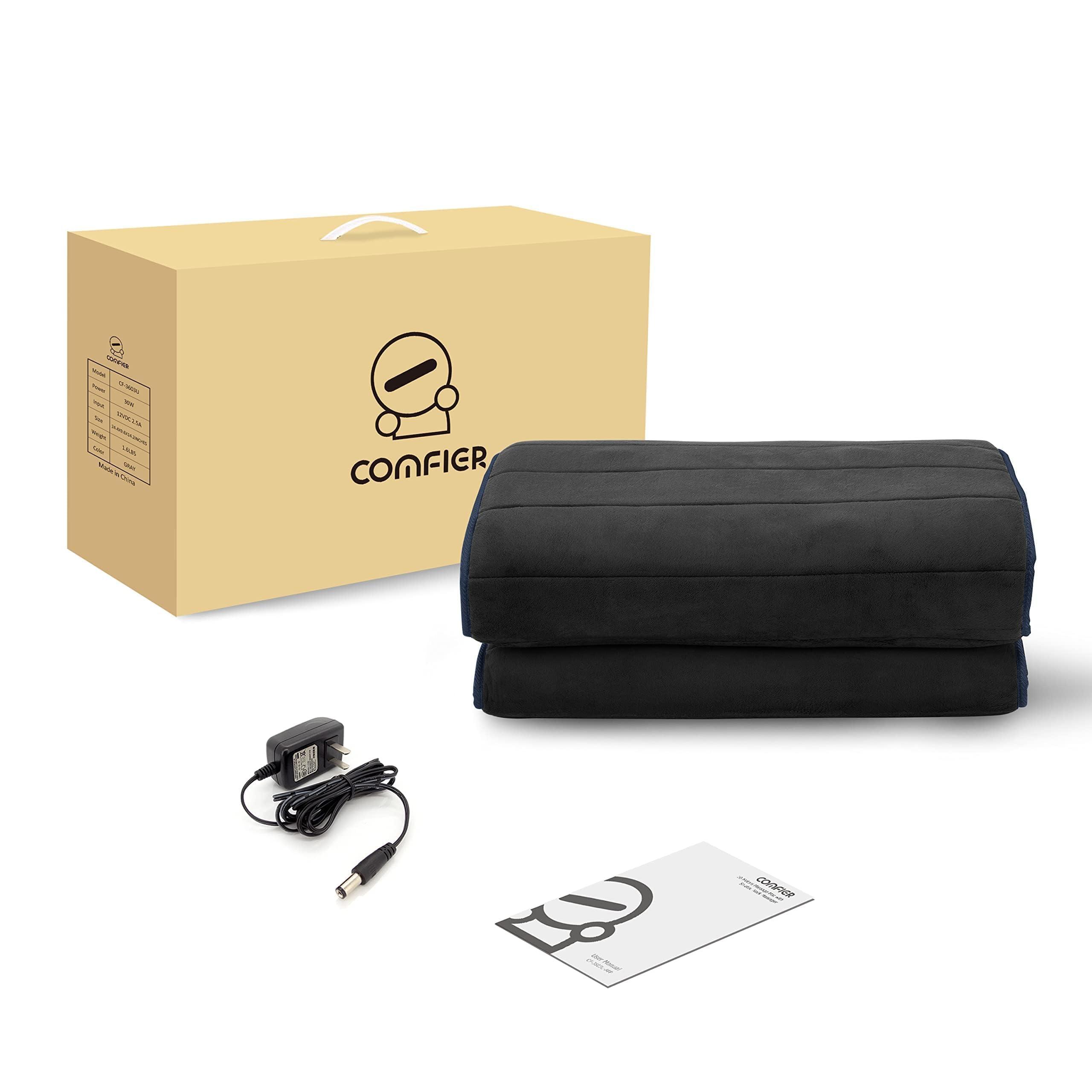COMFIER COMFIER Full Body Massage Mat,10 Vibrating Motors Massage Pad with APP Control and Movable Shiatsu Neck Massage Pillow, 4 Heating Pads for Neck,Shoulders,Back Massager, Black