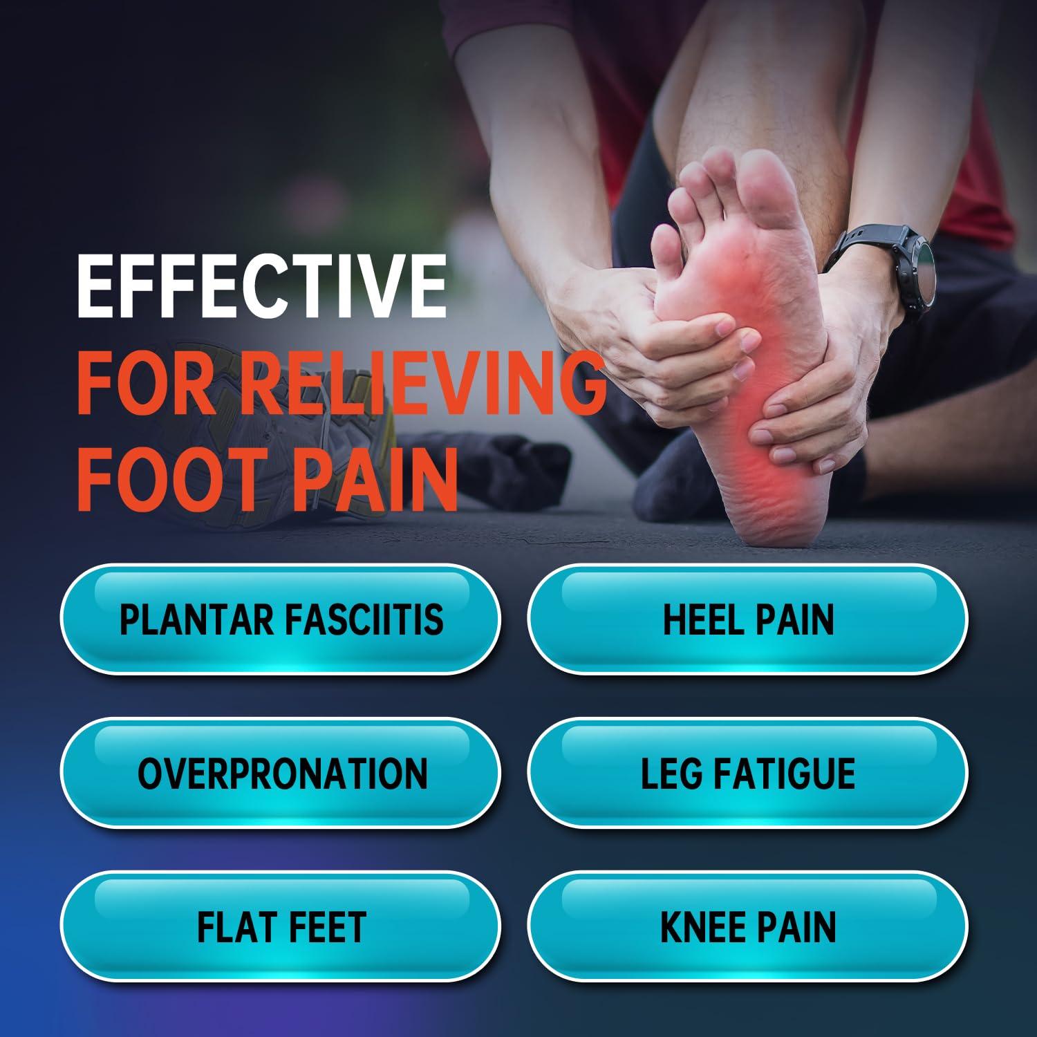 PCSsole PCSsole Plantar Fasciitis Insoles Men Women- 220+lbs Heavy Duty High Arch Support Inserts with Comfort Cushion Orthotic Pain Relief Insoles for Flat Feet - Arch Pain - Heel Pain -Work Boot Shoe Insole