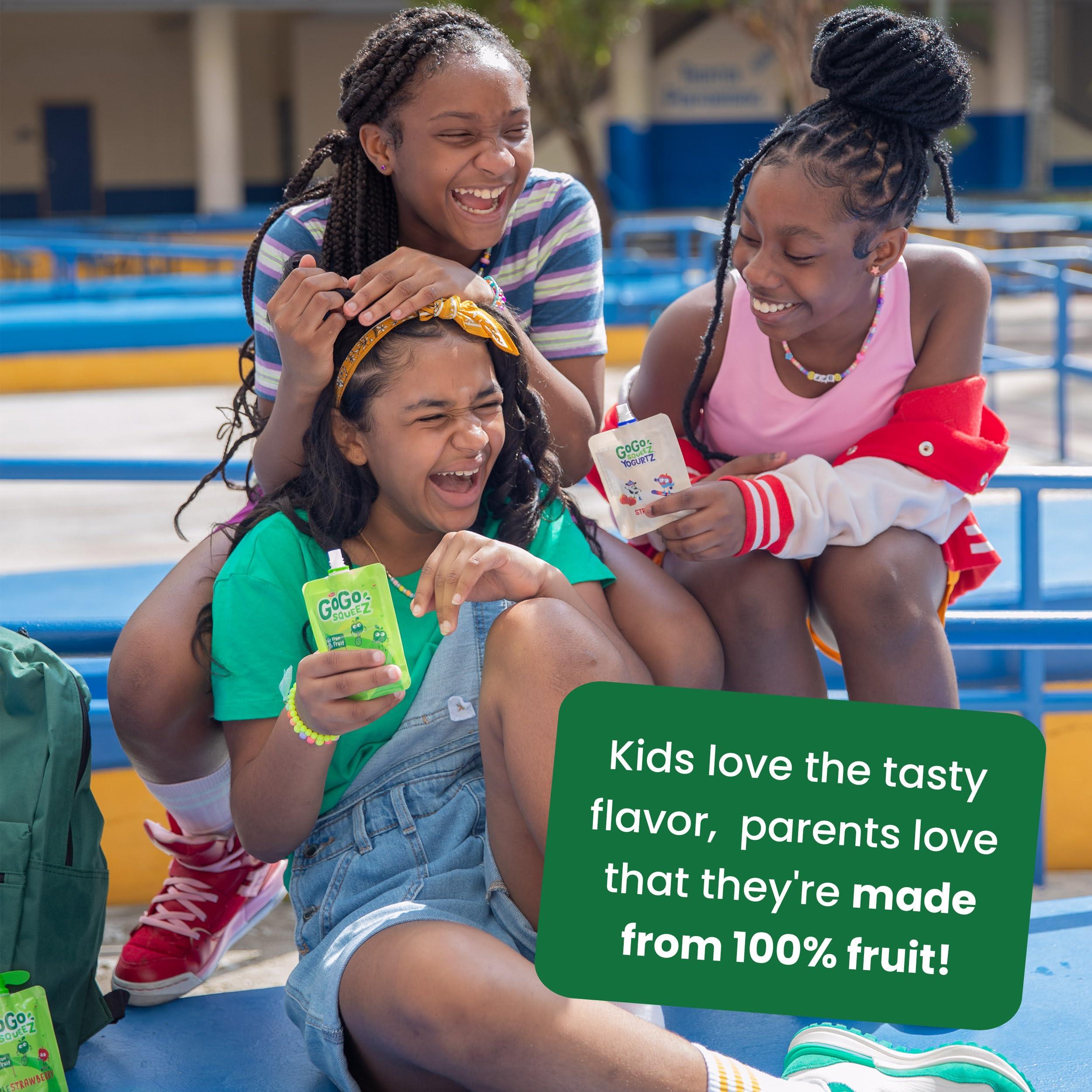 GoGo SqueeZ GoGo squeeZ Applesauce and Fruit Puree Variety Pack, Apple & Cinnamon, 3.2 oz (Pack of 20), Unsweetened Fruit Snacks for Kids, Gluten Free, Nut Free and Dairy Free, BPA Free Pouches