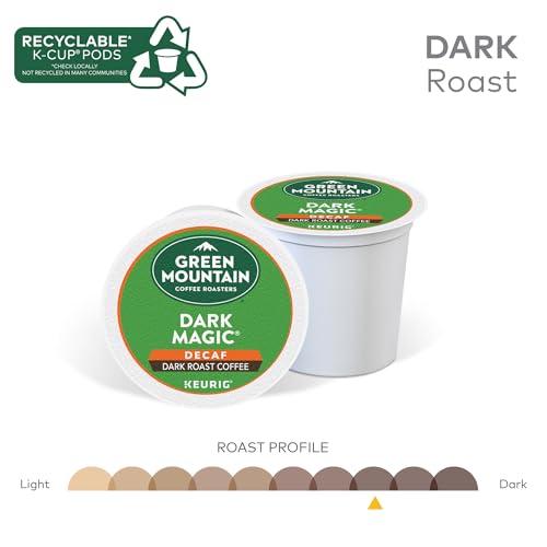 Green Mountain Coffee Roasters Green Mountain Coffee Dark Magic Decaf, Keurig Single Serve K-Cup Pods, Dark Roast Coffee, 60 Count, (6 Packs of 10)
