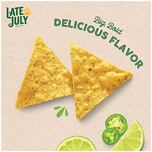 Late July Late July Snacks, Jalapeño Lime Tortilla Chips, 7.8-oz. Bag (Pack of 12)