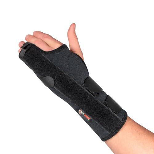 Ezy Wrap Ezy Wrap The Boxer Orthopedic Hand & Wrist Brace Wrist Support Brace for Women & Men Comfortable Wrist & Hand Wraps w/Finger Splints for Metacarpal Fracture, Sprain, or Swelling (Black) - Regular