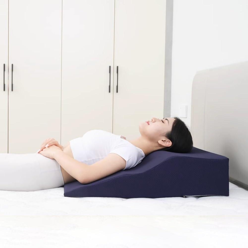 WAHHWF WAHHWF Wedge Pillow for Sleeping, Elderly/Adult/Pregnant Bed Wedge Pillow for Sleep/Acid Reflux/Post Shoulder Surgery/Heartburn/GERD/Snoring (Color : Blue, Size : 68x65x16cm/26.8x25.6x6in)