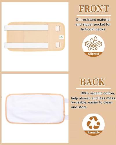 Raccomb Castor Oil Packs Organic Cotton - Adjustable Reusable Organic Castor Oil Pack Compress Kit for Women, Castor Oil Wraps Organic for Entire Body Neck Stomach Waist Chest Knee