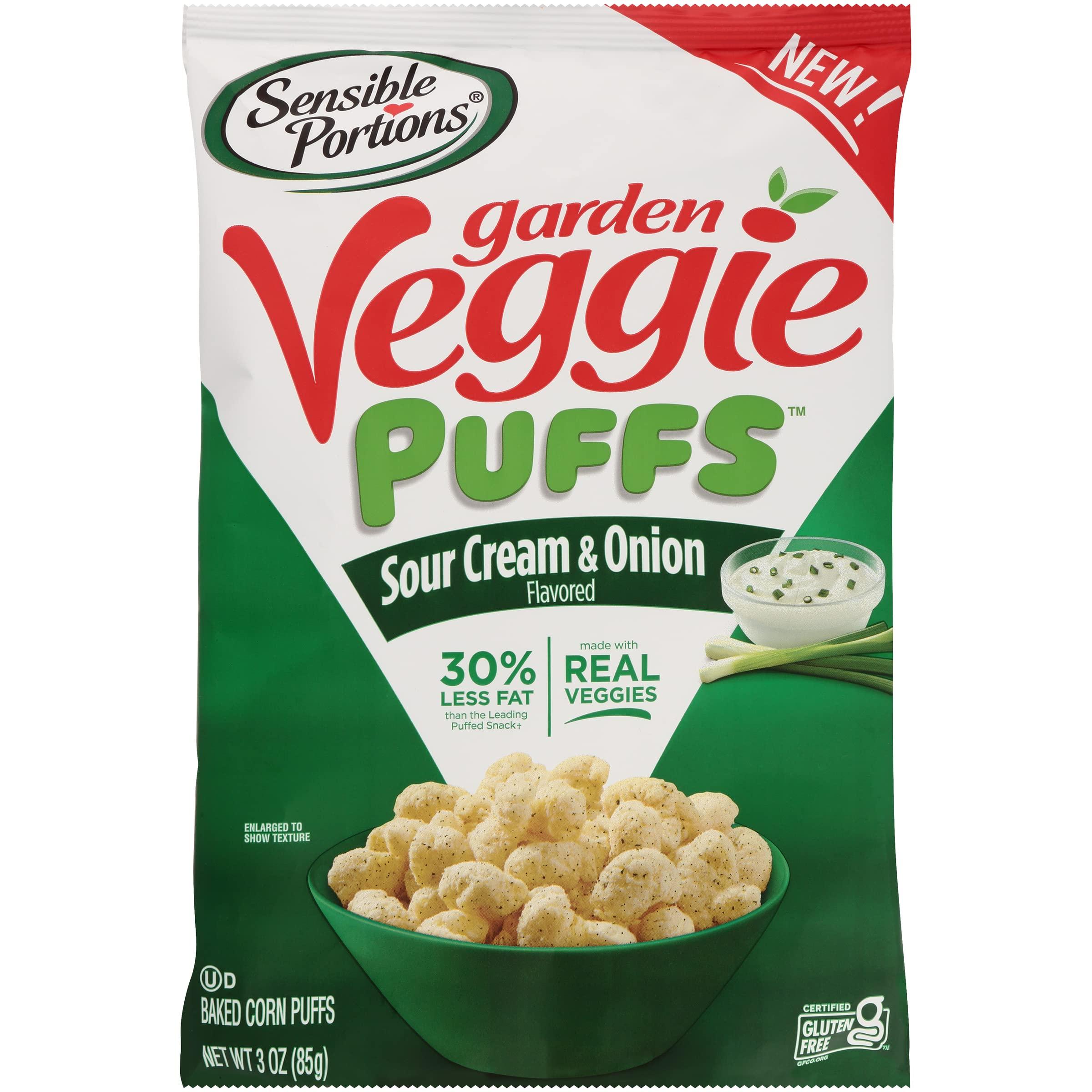 Sensible Portions Sensible Portions Garden Veggie Sour Cream & Onion Flavored Baked Corn Puffs, 3 oz (Pack of 6)
