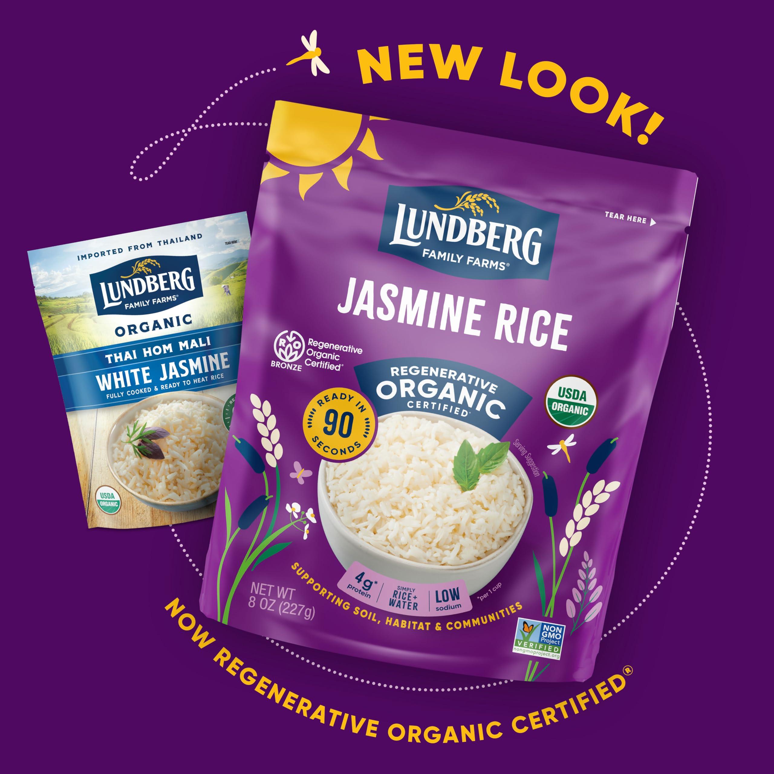 Lundberg Lundberg Jasmine Rice, Long Grain White Rice - Non-Sticky, Fluffy Aromatic Rice, Sustainably Grown in California, Regenerative Organic Certified, 8 Oz
