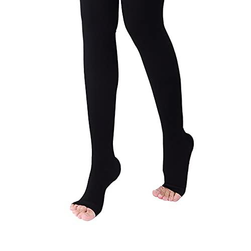 SZKANI SZKANI Medical Compression Leggings for Women 20-30 mmhg Compression Pantyhose, Medical Compression Tights for Varicose Veins, Swelling, Lymphedema(Black(Open Toe)_L)