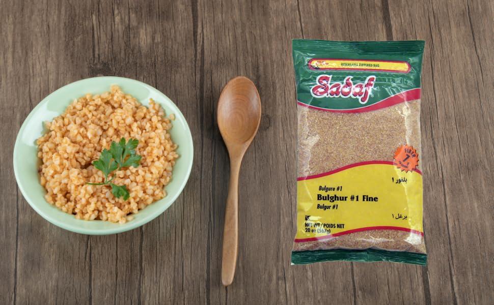 Sadaf Sadaf Bulghur #1 Fine - Bulgur Wheat for Cooking and Food Flavoring - Middle Eastern Cuisine - Kosher - 20 Oz Resealable Bag