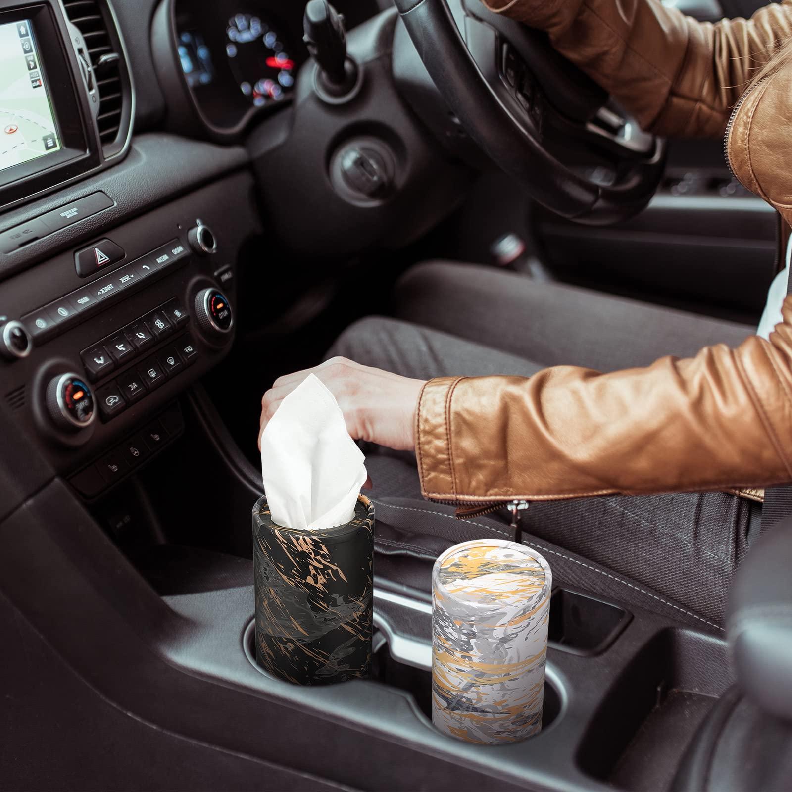 Thenshop Thenshop 12 Pack Car Tissues Cylinder with Facial Tissues Bulk Car Tissues Holder Boxes Decorative Container for Car Home Travel Everyday Tissues Refill