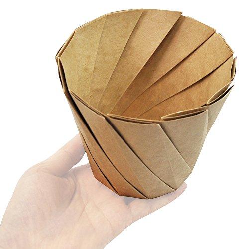 ??????(Artnap) Artnap AMOK003 Disposable Tableware, Brown, 4.9 x 3.3 x 3.9 inches (12.5 x 8.5 x 10 cm), Origami Cup, Pack of 20
