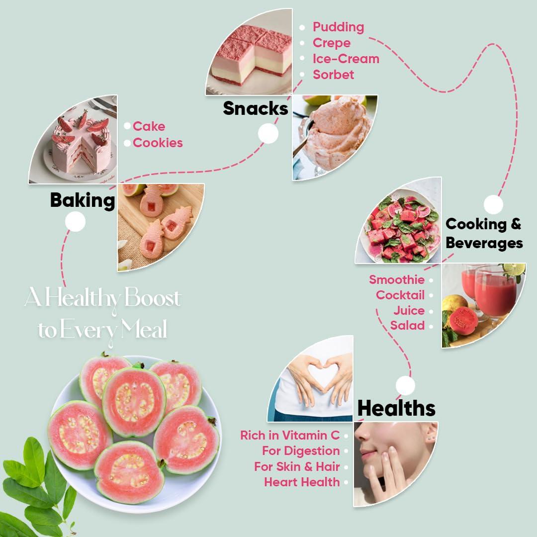 BIONUTRICIA EXTRACT Pink Guava (Psidium guajava) Standardized Extract Powder 200g | Natural Flavor & Color | Non GMO | Pure Extraction