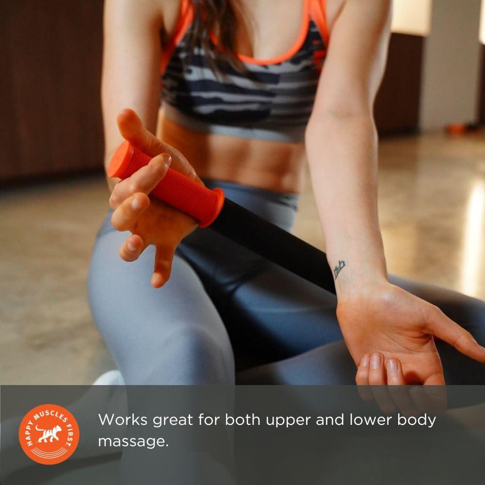 Tiger Tail Tiger Tail 18in Massage Stick Portable Roller, Handheld, Deep Tissue Foam Roller, Body Massage and Myofascial Release Tool for Legs, Neck, Calves, Thighs, Shins & Back, The Original 18, Made in USA