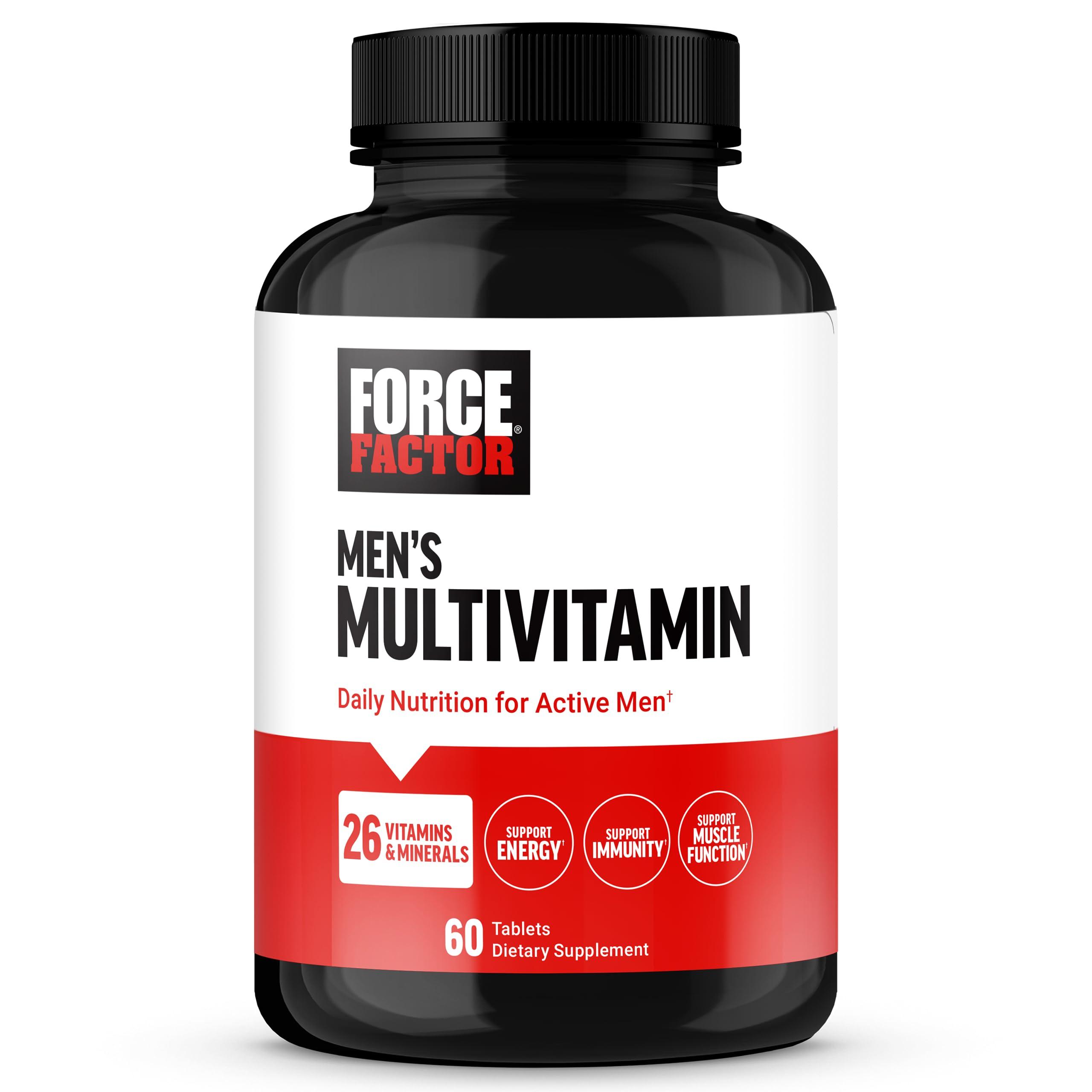 Force Factor Force Factor Mens Multivitamins, Multivitamin for Men Plus Amino Acids Supplement with 27 Vitamins and Minerals, and Phytonutrients to Support Energy, and Immunity, 60 Tablets