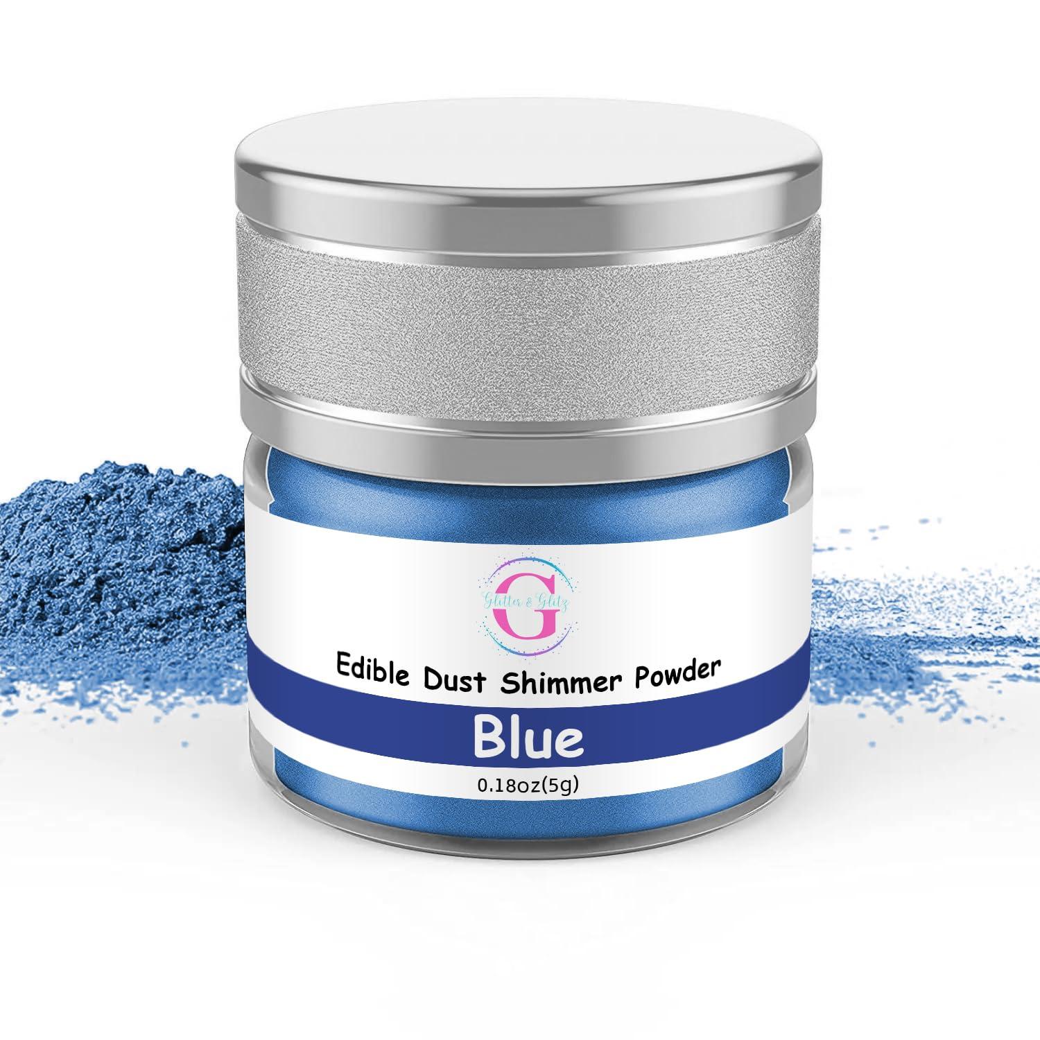 Glitter & Glitz Glitter & Glitz Edible Glitter for Drinks - Premium Drink Glitter Edible Dust for Cocktails, Baking, Brew, Champagne - Luster Dust and Cocktail Glitter - Edible Glitter for Drinks Decoration (Blue, 5Grams)