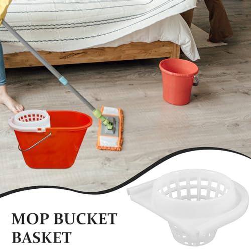 SOLUSTRE SOLUSTRE Plastic Mop Bucket Baskets, Cleaning Mop Bucket Drainage Basket Replacement Bucket Mop Cleaning Mop Strainer Basket for Mop Buckets Accessories White