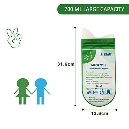 Emoly Emoly 8 Pack Portable Disposable Urine Bags, Pee Bags Emergency Car Toilet for Camping Travel Traffic Jam Inpatients Men Women Children Brief Relief Sickness Vomit, Green
