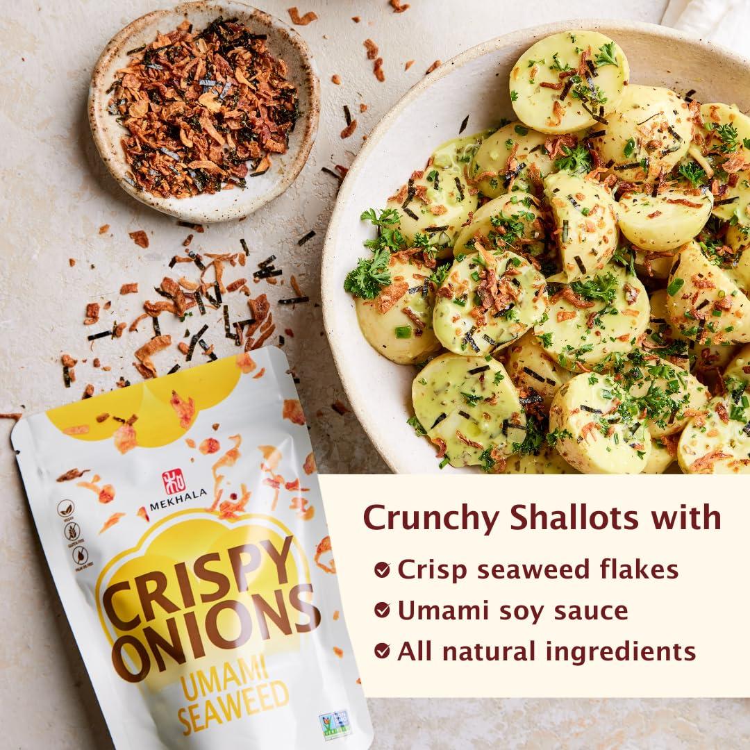 Mekhala Mekhala Umami Seaweed Crispy Onions - Salad Toppings Crunchy Fried Onions For All-Purpose Seasoning Like Keto, Ramen Toppings, And Rice Gluten-free | 2.5oz