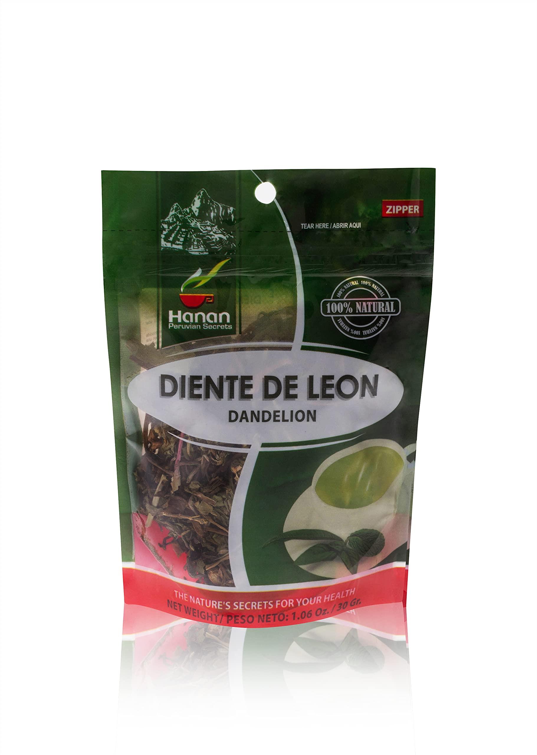 HANAN PERUVIAN SECRETS Hanan Peruvian Secrets Diente De Leon Herbal Tea | 100% Natural Dandelion Leaves | 1.06oz / 30g | Naturally Supports Healthy Digestion | Soothes Occasional Stomach Discomfort