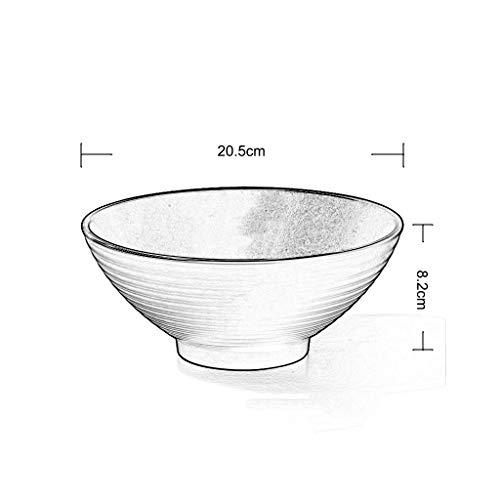 Bowl Ceramic Soup Bowl 8", Japanese Ramen Bowl 3 Sets, Soup, Or Pasta Bowls, Household Large Noodle Bowl (Color : Black b)