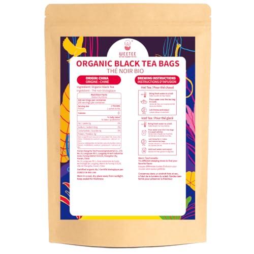 WT WEETEE WT WEETEE Organic Black Tea Bags, USDA Organic Black Tea 100 Count, Antioxidant, Caffeinated | Resealable Kraft Bag | Brew Hot or Iced