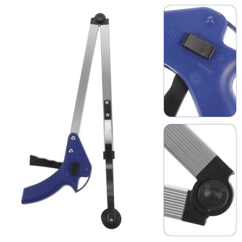 Garneck Garneck Trash Grabber Folding Trash Tongs Outdoor Fireplace Tools Trash Pick Clips Pincher Grab Tool Rubber Charcoal Handle Elder Grabber Pickup Tool