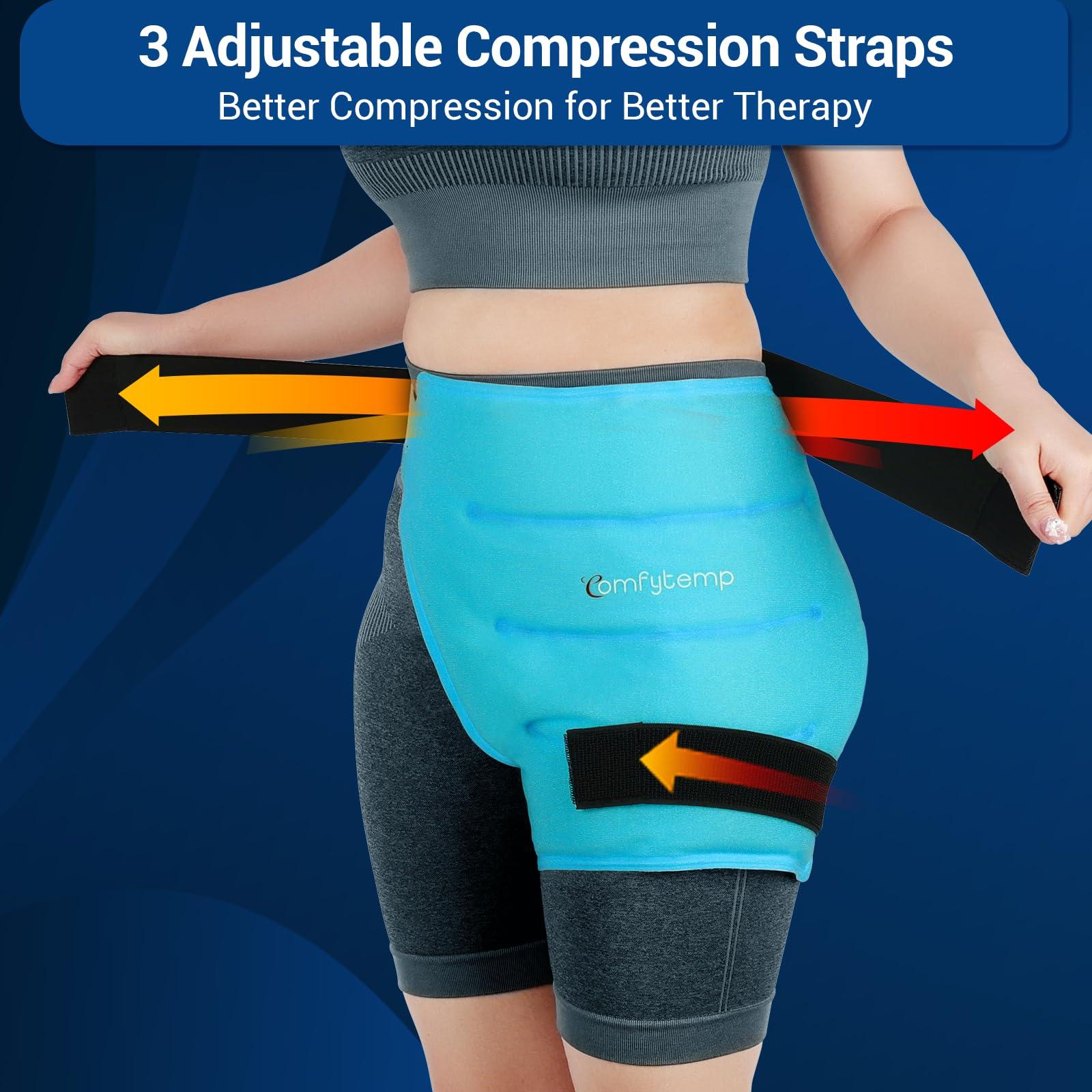 Comfytemp Comfytemp Large Hip Ice Pack Wrap for Sciatica, Hip Replacement, Fracture, Pain Relief, FSA HSA Eligible, Reusable Gel Ice Pack for Injuries, Cold Compression Physical Therapy Recovery Gifts(M/L)