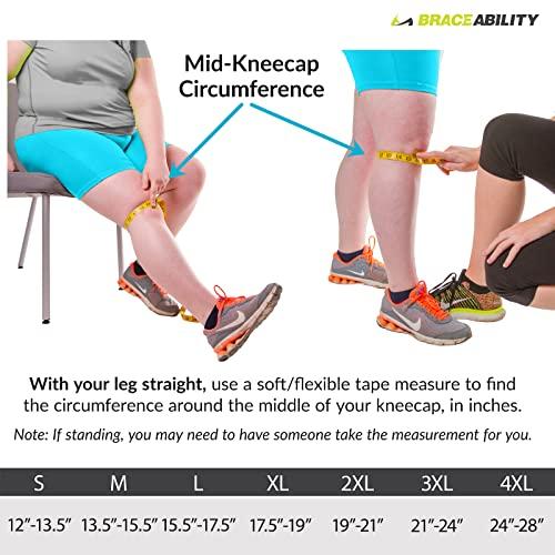 BraceAbility Short Patellar Tracking Knee Brace - Pull-On Running,  Exercise, Athletic Support Stabilizer for Post Kneecap Dislocation,  Tendonitis