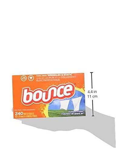 Bounce Bounce Dryer Sheets, Outdoor Fresh, 480 Count Laundry Fabric Softener Sheets with Static Control and Wrinkle Fighters. (2 Packs of 240)
