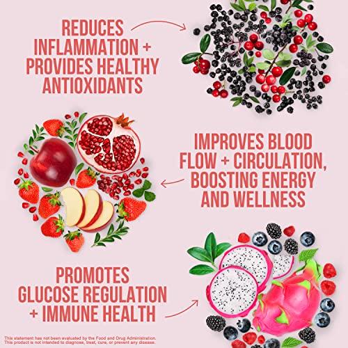 Naked Nutrition Naked Reds Superfood Powder - Healthy, Energizing Polyphenol Fruit Powder Mix, No Fillers, Nothing Artificial, Vegan, Non-GMO, Gluten Free - 28 Servings