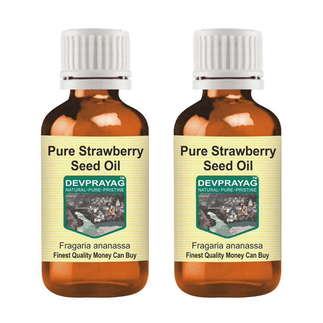 DEVPRAYAG DEVPRAYAG Pure Strawberry Seed Oil (Fragaria ananassa) (Pack of Two) 100mlx2 (6.76 oz)