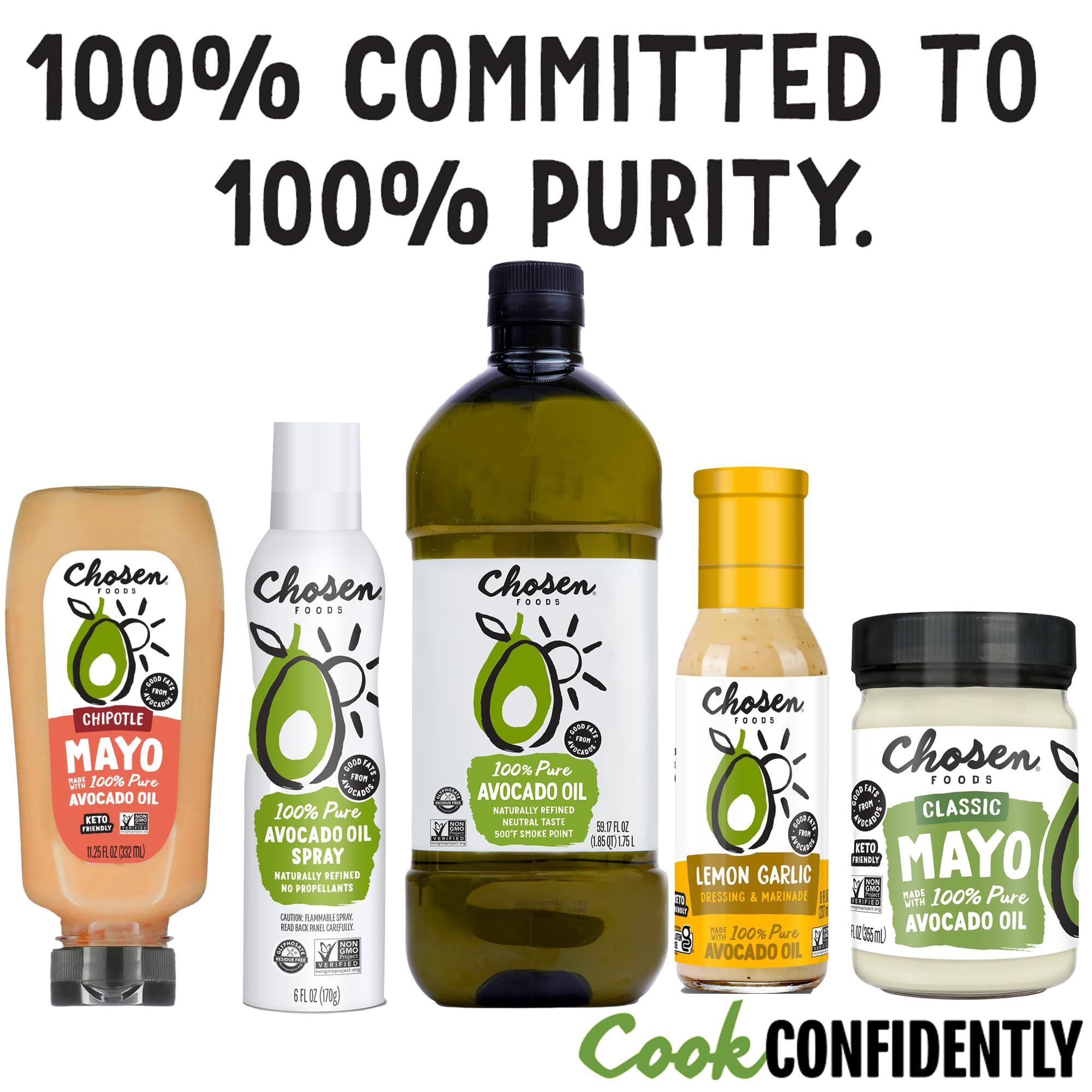 Chosen Foods Chosen Foods 100% Avocado Oil-Based Classic Mayonnaise, Gluten & Dairy Free, Low-Carb, Keto & Paleo Diet Friendly, Mayo for Sandwiches, Dressings and Sauces, Made with Cage Free Eggs (11.25 fl oz, 2 Pack)
