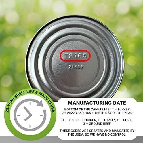 Survival Frog Survival Fresh Mixed Canned Meat - All Natural Canned Meat 2 Beef, 2 Chicken, 2 Ground Beef - Emergency Survival Meal 14.5oz Small Cans for Camping & Hiking - Meats from USA Farms (6 Pack)