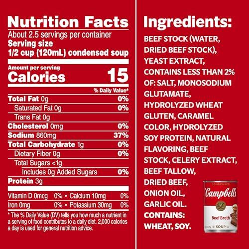 Campbell's Campbell\'s Condensed Beef Broth, 10.5 Ounce Can (Case of 12)