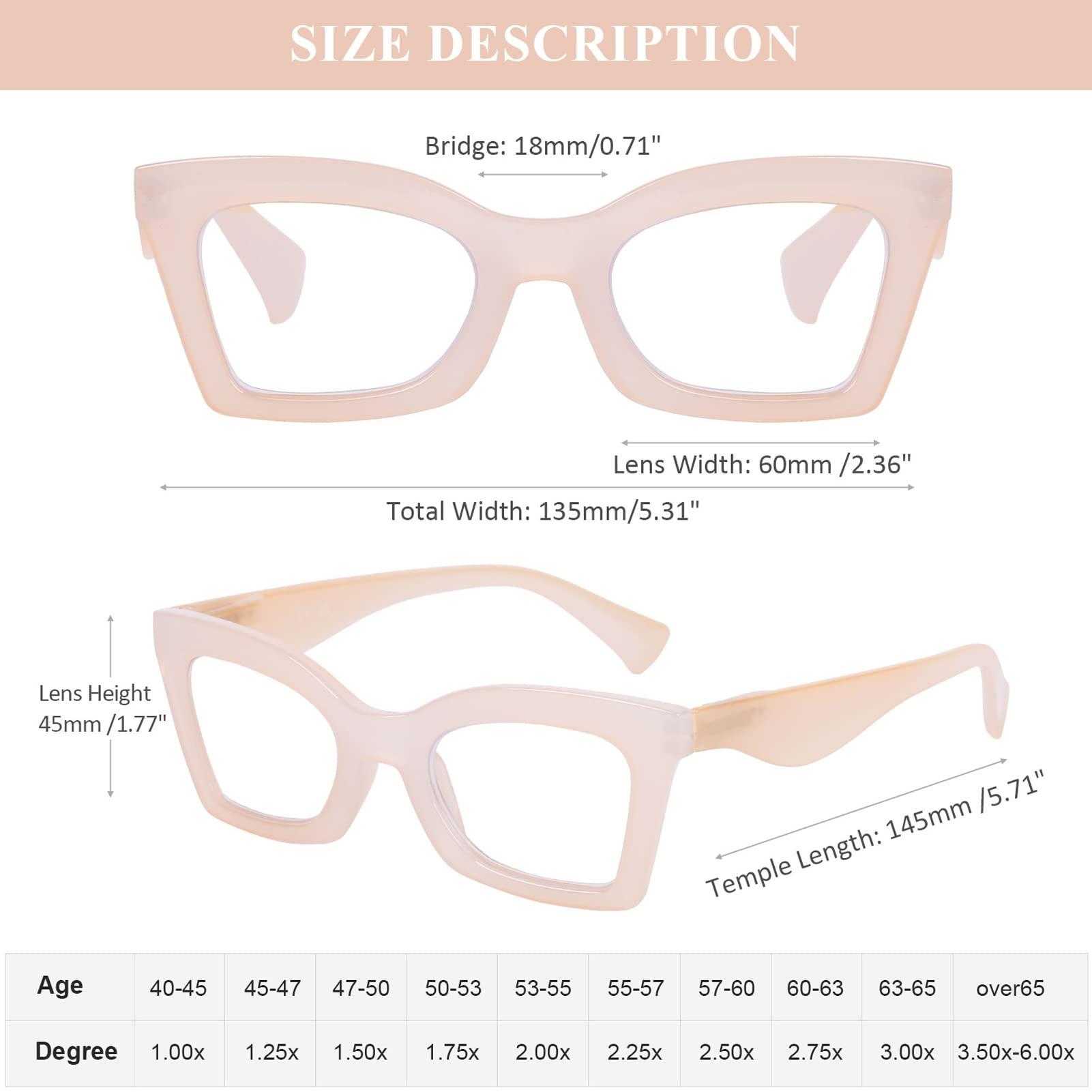 AQWANO AQWANO Reading Glasses Women 1.0 Stylish Fashion Oversized Designer Readers, Computer Blue Light Blocking magnifying Eyeglasses