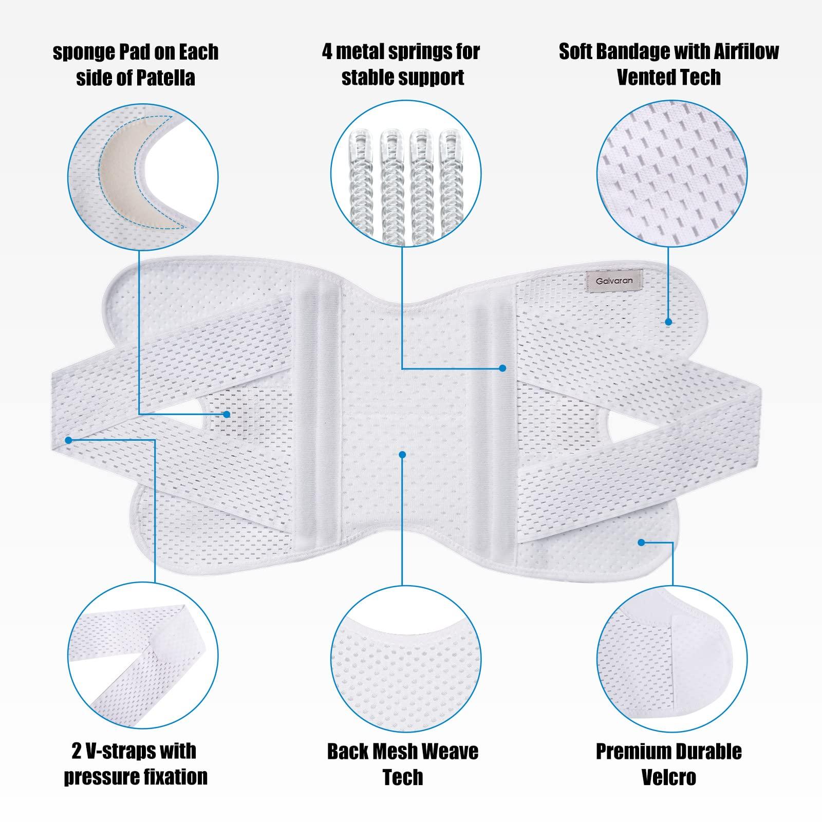 Galvaran Galvaran Knee Brace with Side Stabilizers for Meniscal Tear Knee Pain ACL MCL Arthritis Injuries Recovery, Breathable Adjustable Knee Support for Men and Women