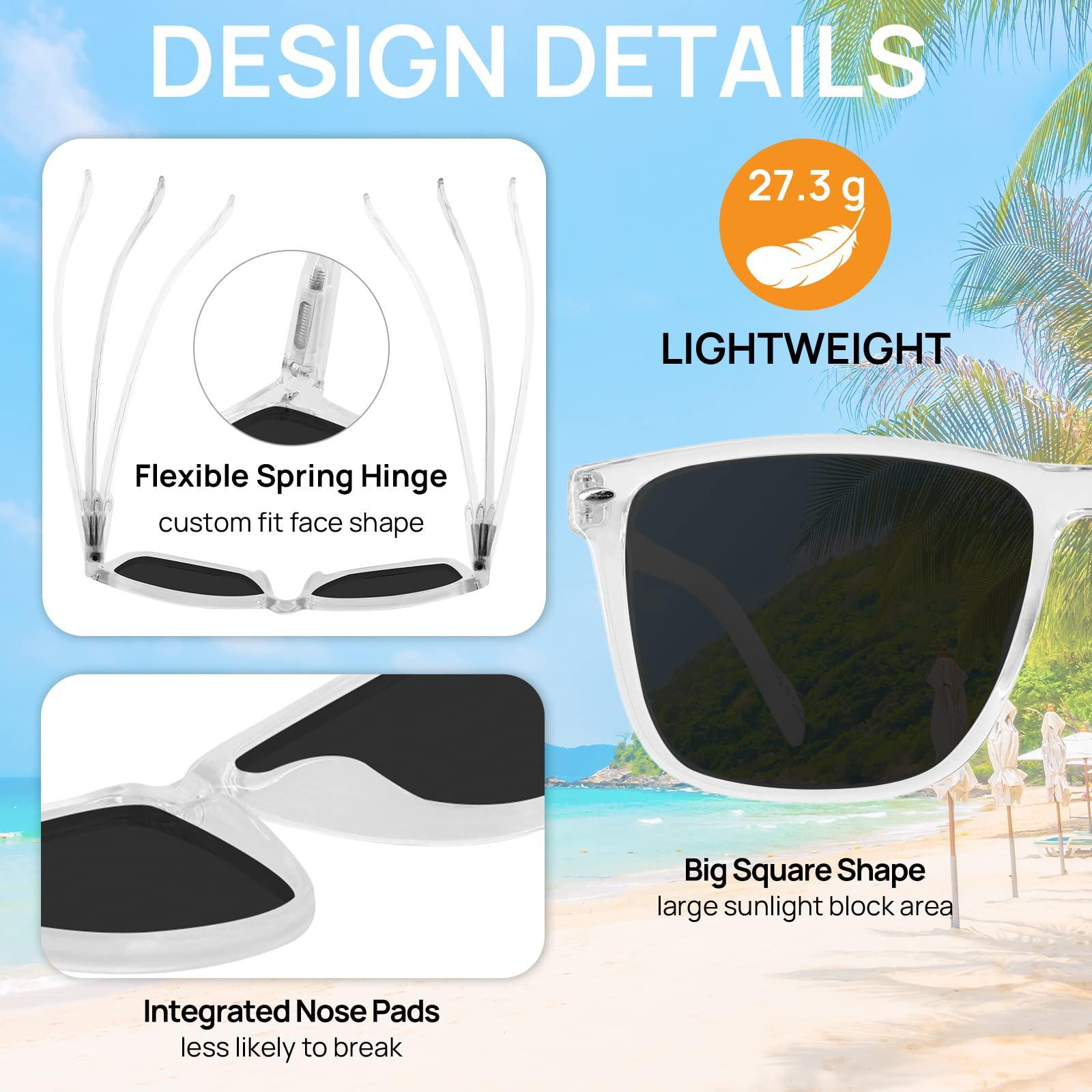 WEMOOTANTS WEMOOTANTS Men\'s Reading Sunglasses 2.75 Big Square Readers Glasses 100 125 150 175 200 225 250 275 300 350 400 Spring Hinges (Clear 2.75+)