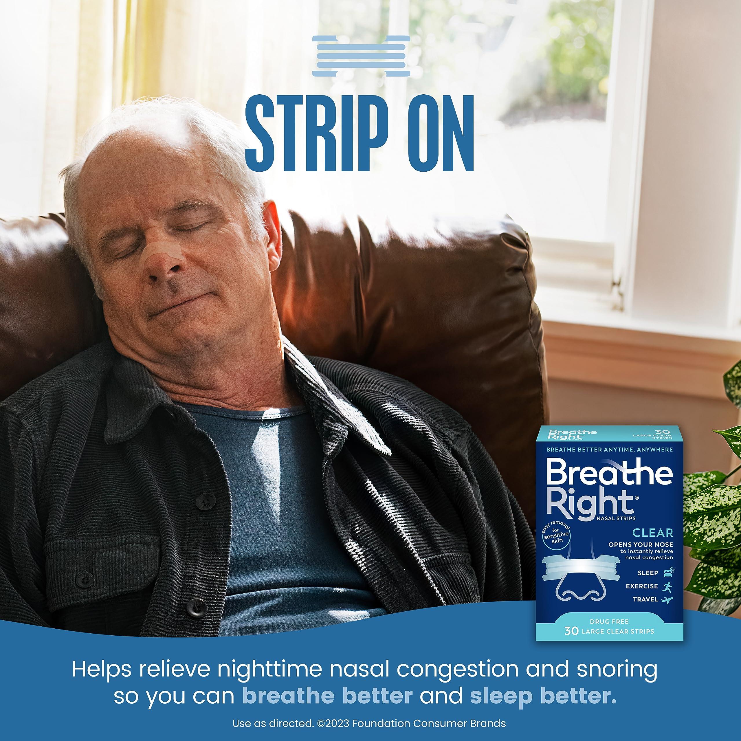 Breathe Right Breathe Right Nasal Strips Clear Large 30ct (Packaging May Vary)