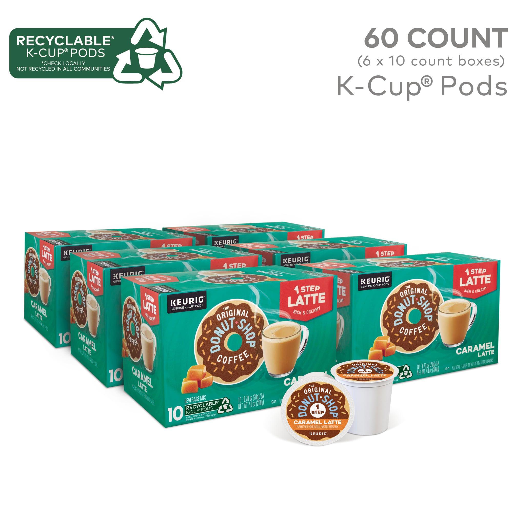 The Original Donut Shop The Original Donut Shop Caramel Latte, Keurig Single Serve K Cup Pods, Flavored Coffee, Caramel Latte, 10 Count - Pack of 6