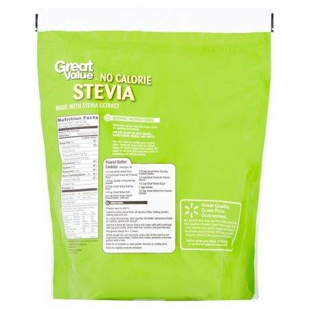 Great Value Great Value Granulated No Calorie Stevia Sweetener, 9.7oz Resealable Pouch (Pack of 4)
